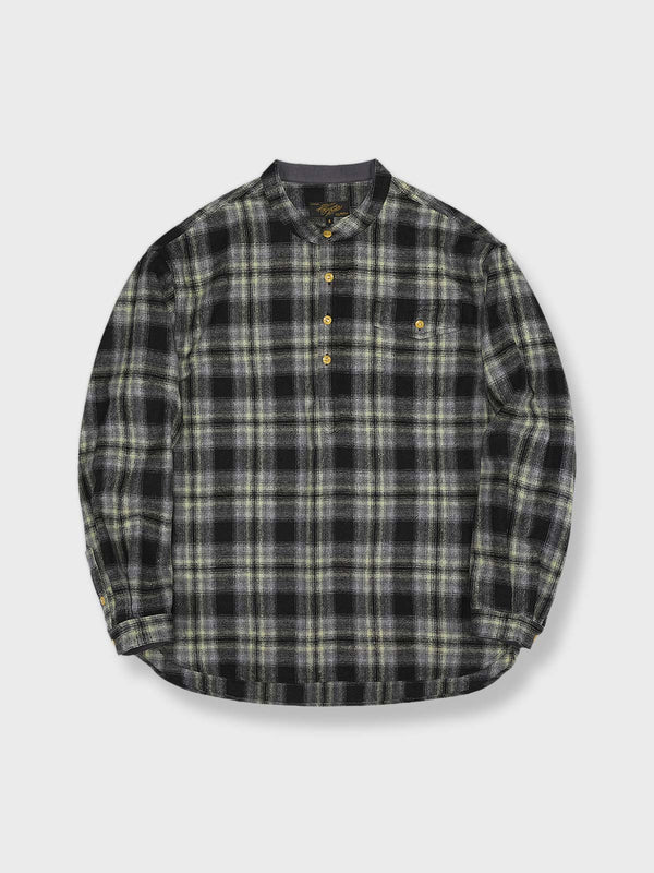 PESSOA | Checked wool blend pullover shirt