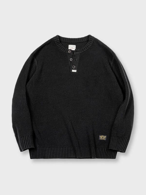 PESSOA | Rib knit Henley neck knit