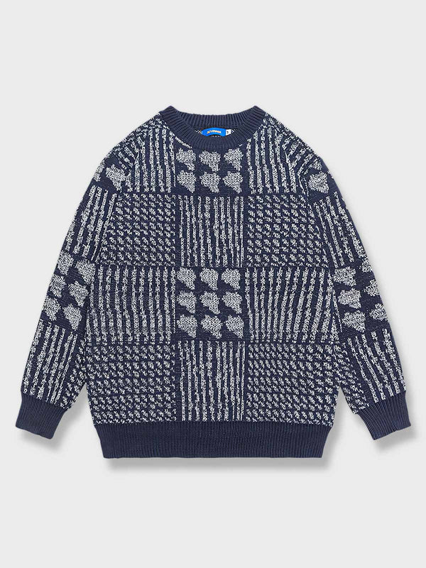 PESSOA | Jacquard crew neck knit sweater