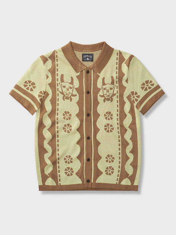 PESSOA | African-style knit polo shirt