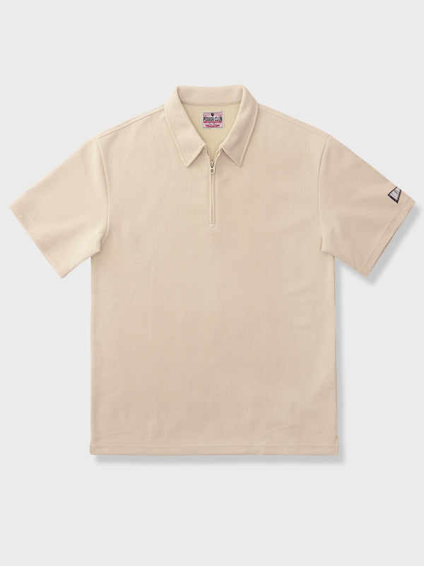 PESSOA | Waffle half-zip polo shirt