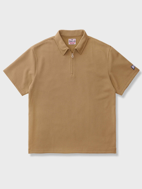 PESSOA | Waffle half-zip polo shirt