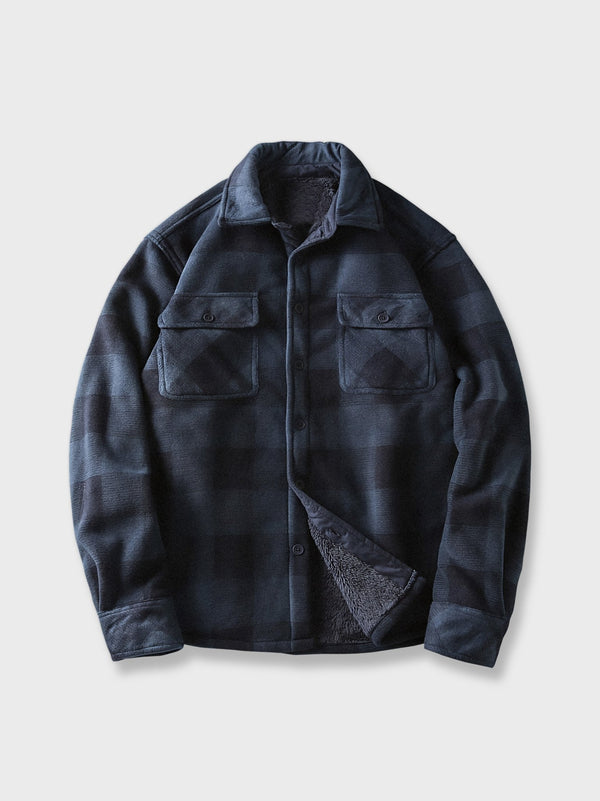 PESSOA | Fleece-lined check pattern shirt jacket