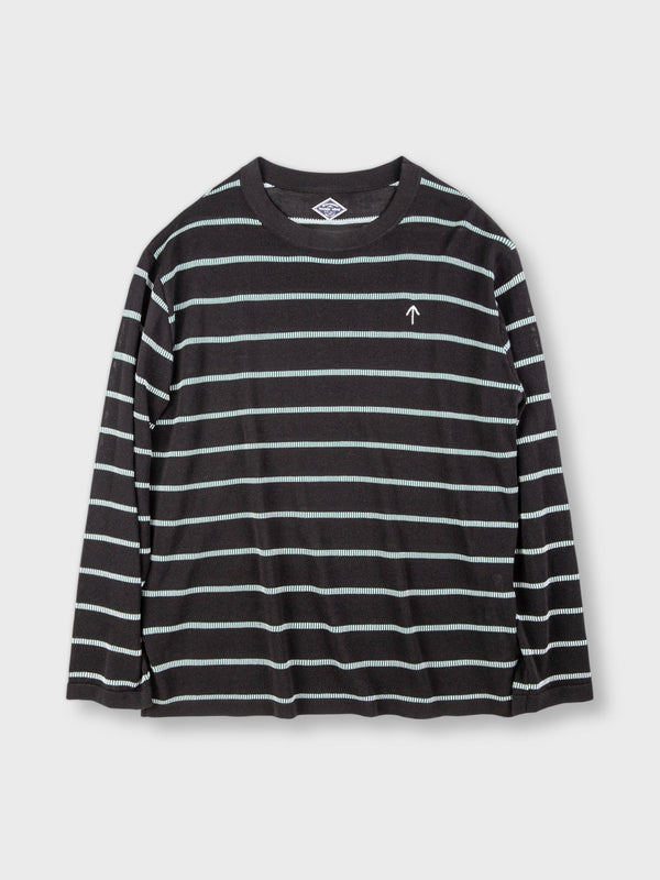 PESSOA | Striped embroidered long sleeve knit T-shirt