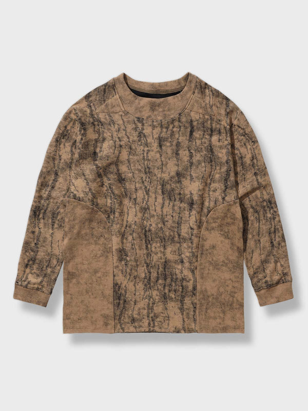 PESSOA | Distressed Batik-style long-sleeve T-shirt