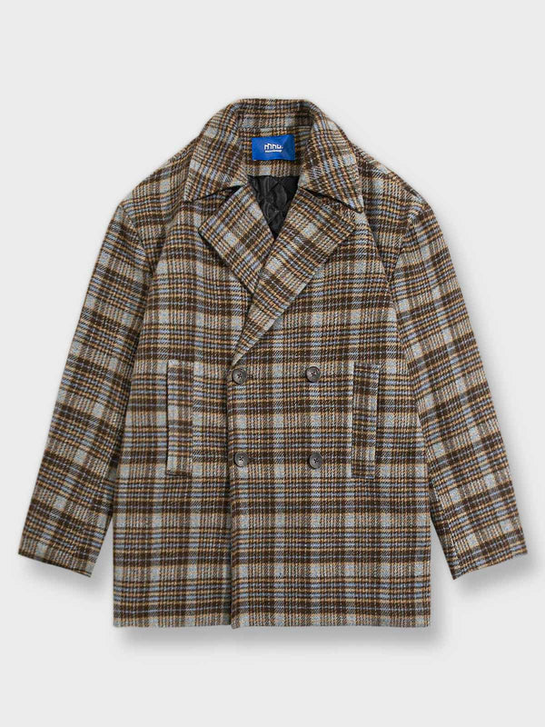 PESSOA | Classic checked wool coat