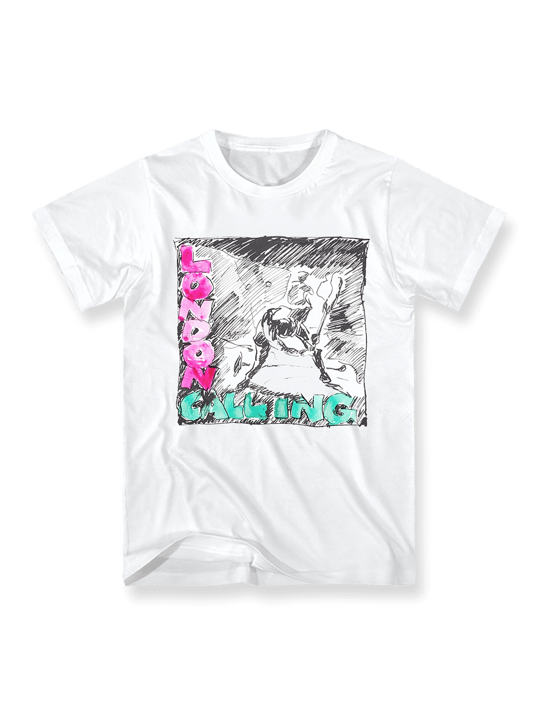 The Clash Tシャツのフロント、『London Calling』のカバーアート