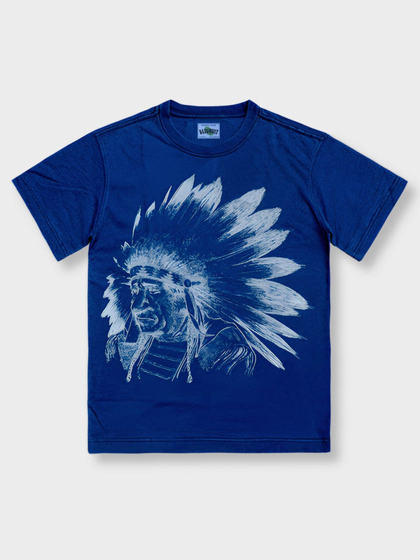 Indian chief print short sleeve T-shirt