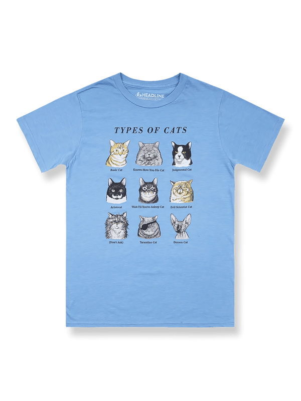 製品画像: ネコと犬の種類プリントTシャツの全体像