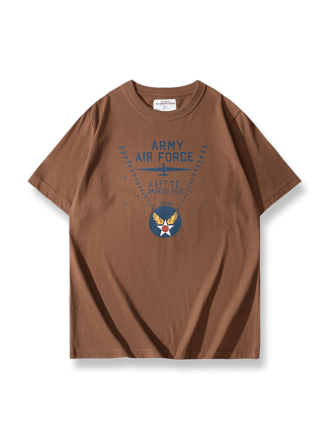 アメリカンレトロ空軍エンブレムプリントTシャツの正面画像