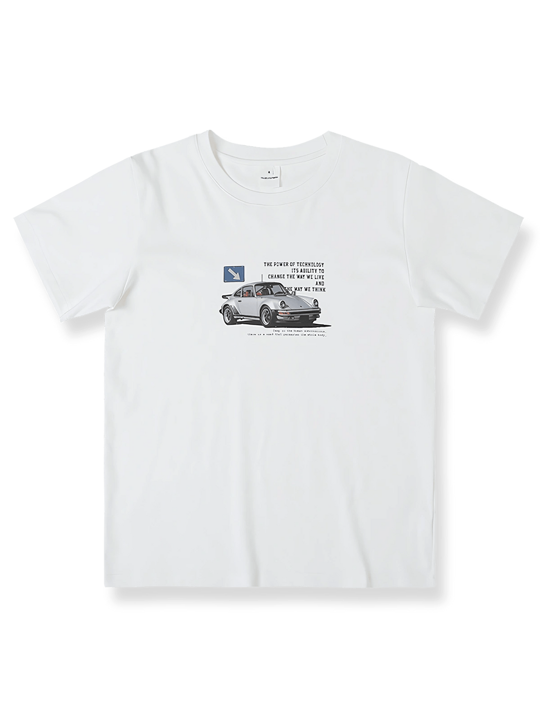  カーグラフィックプリントスリムフィット半袖Tシャツ正面展示