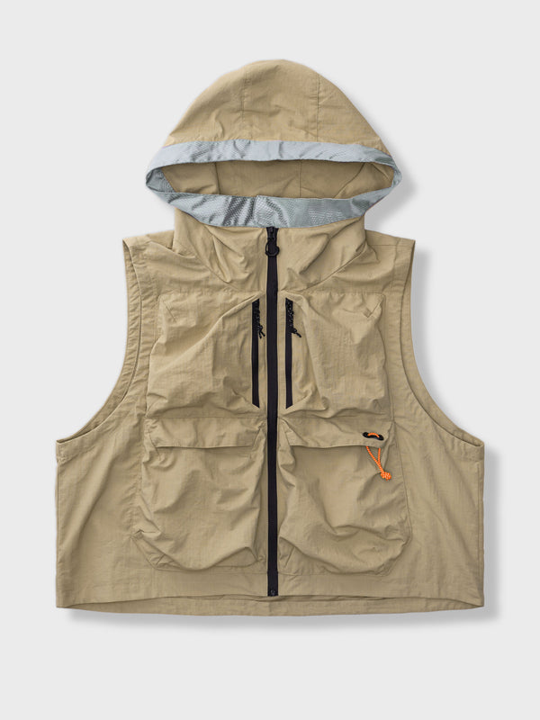 Hooded nylon vest